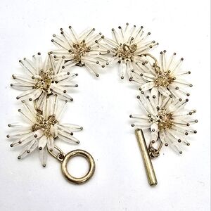 Women's Talbots Translucent White Flowers Bracelet